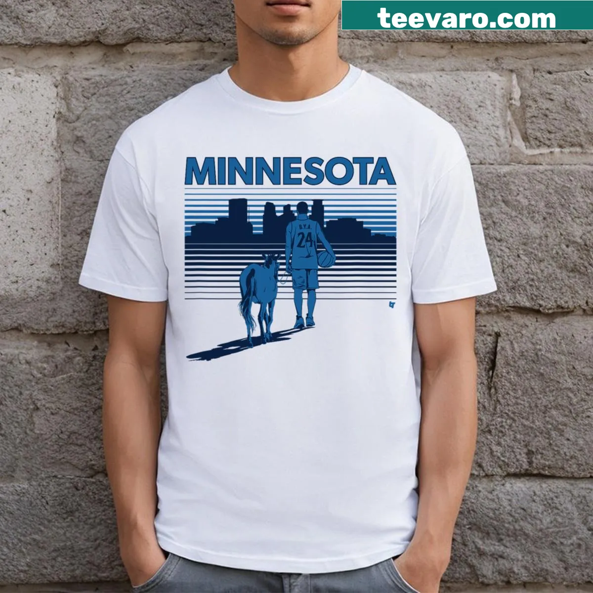 Minnesota Basketball T-shirt with bold text — on a men's t-shirt