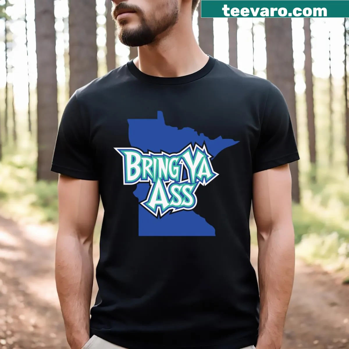 Bold Minnesota pride T-shirt with text — on a men's t-shirt