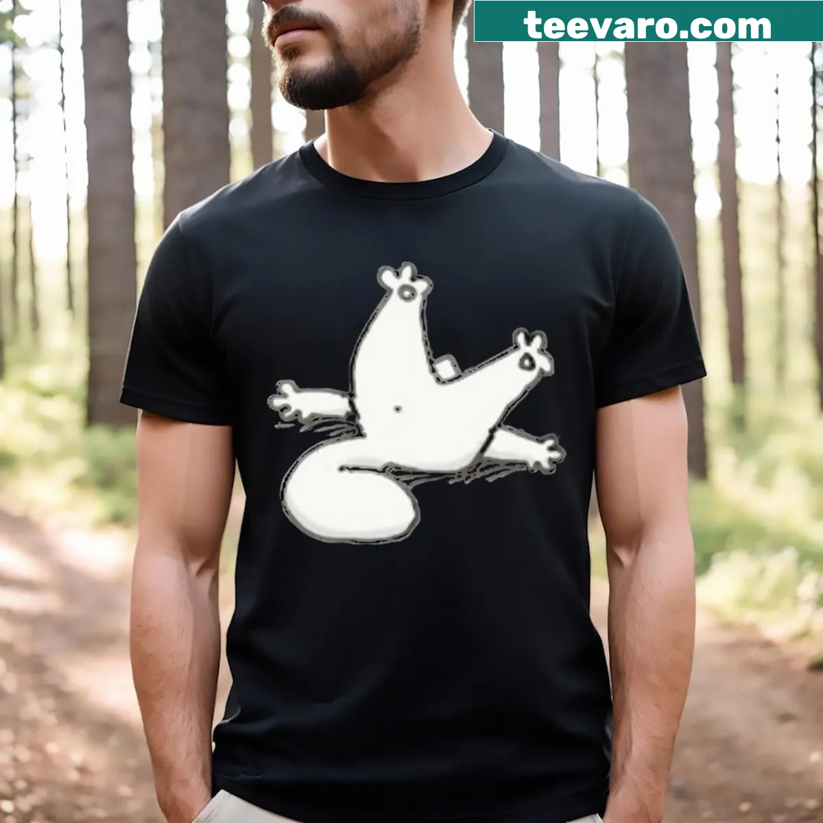 Playful Cat Arse T-shirt featuring a humorous design — on a men's t-shirt