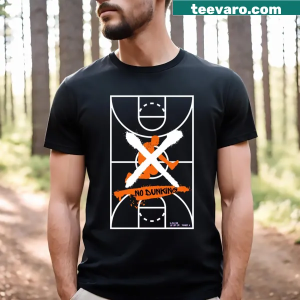 Humorous no dunking basketball graphic t-shirt
