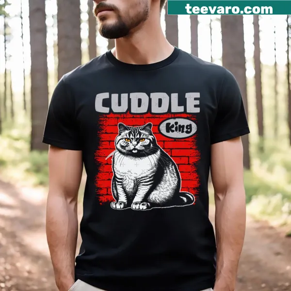Adorable t-shirt featuring a British Shorthair cat illustration
