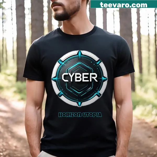 Minimalist cyber logo t-shirt with a contemporary design