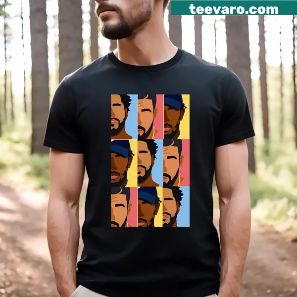 Hip-hop artist names t-shirt featuring Drake, Kendrick, and J. Cole