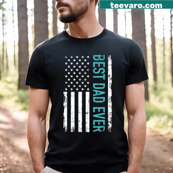 American flag design with 'Best Dad Ever' text for Father's Day
