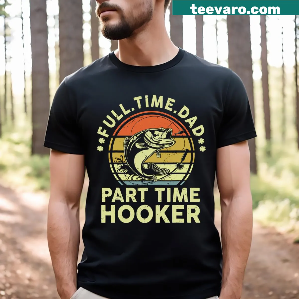 Humorous fishing graphic t-shirt for dads — on a men's t-shirt
