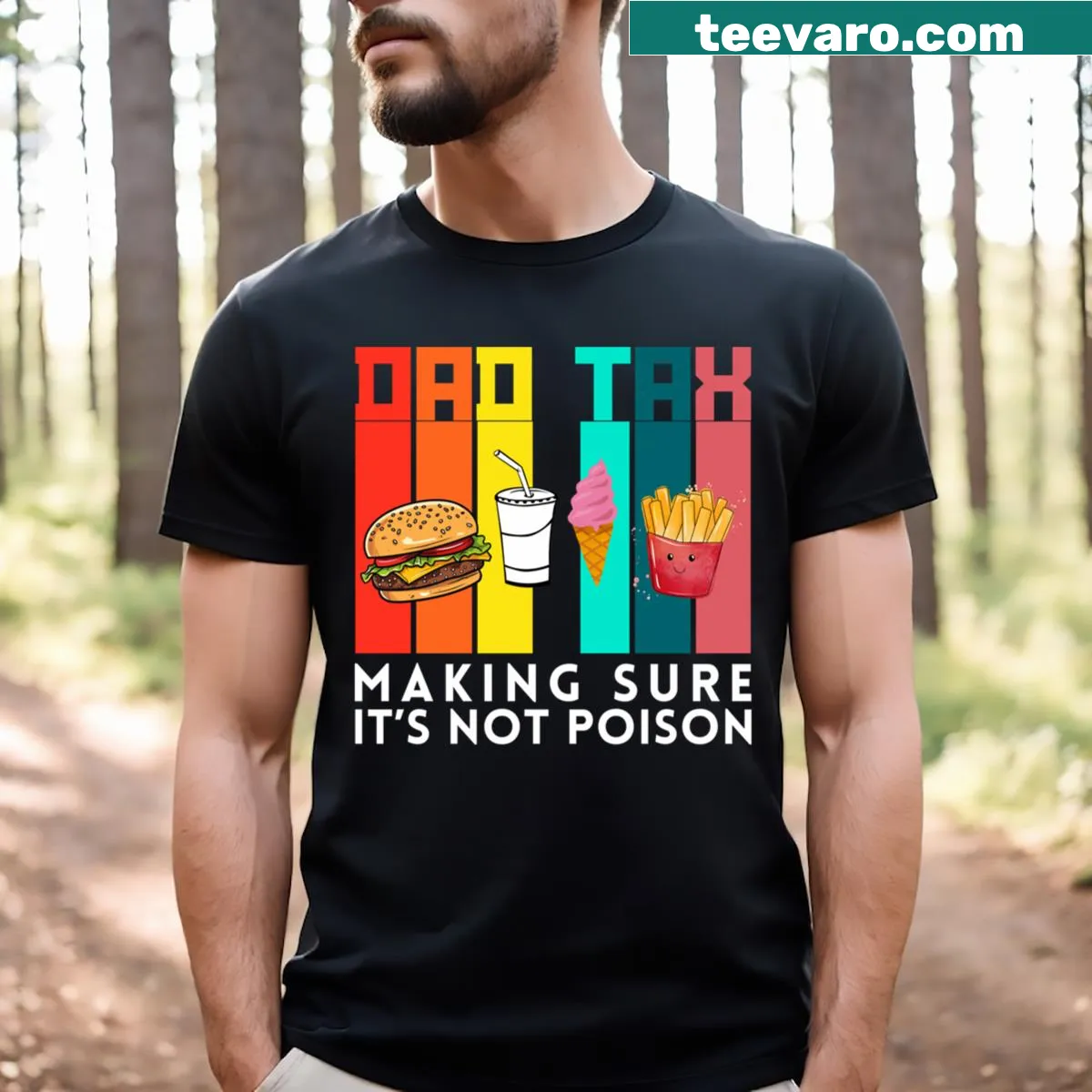 Humorous text design about 'Dad Tax' on a T-shirt — on a men's t-shirt