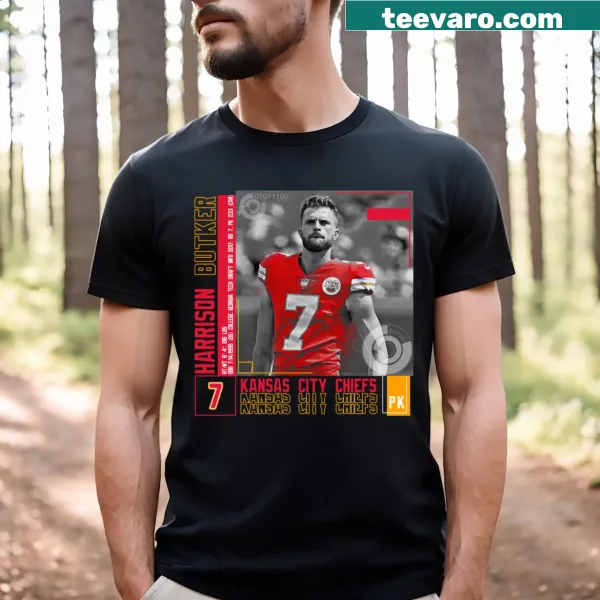 Paper poster style T-shirt featuring Harrison Butker's graphic