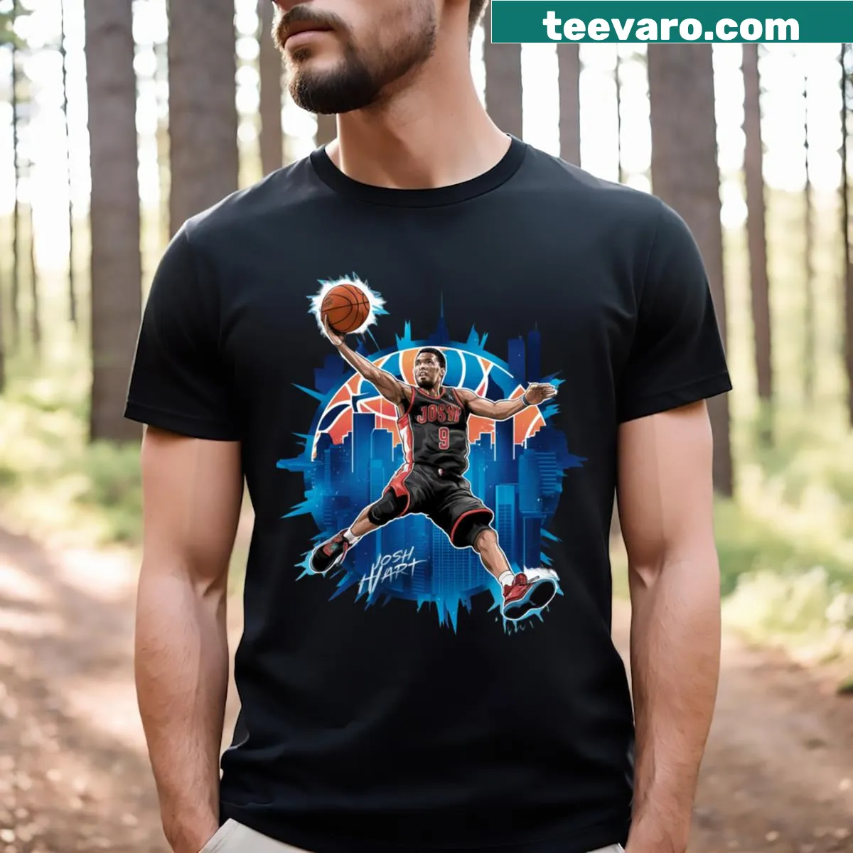 Inspirational typography t-shirt with 'Hart Of The Game' text — on a men's t-shirt