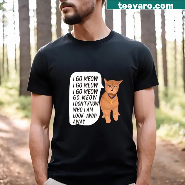 Cute cartoon of a small singing cat with 'I Go Meow' text