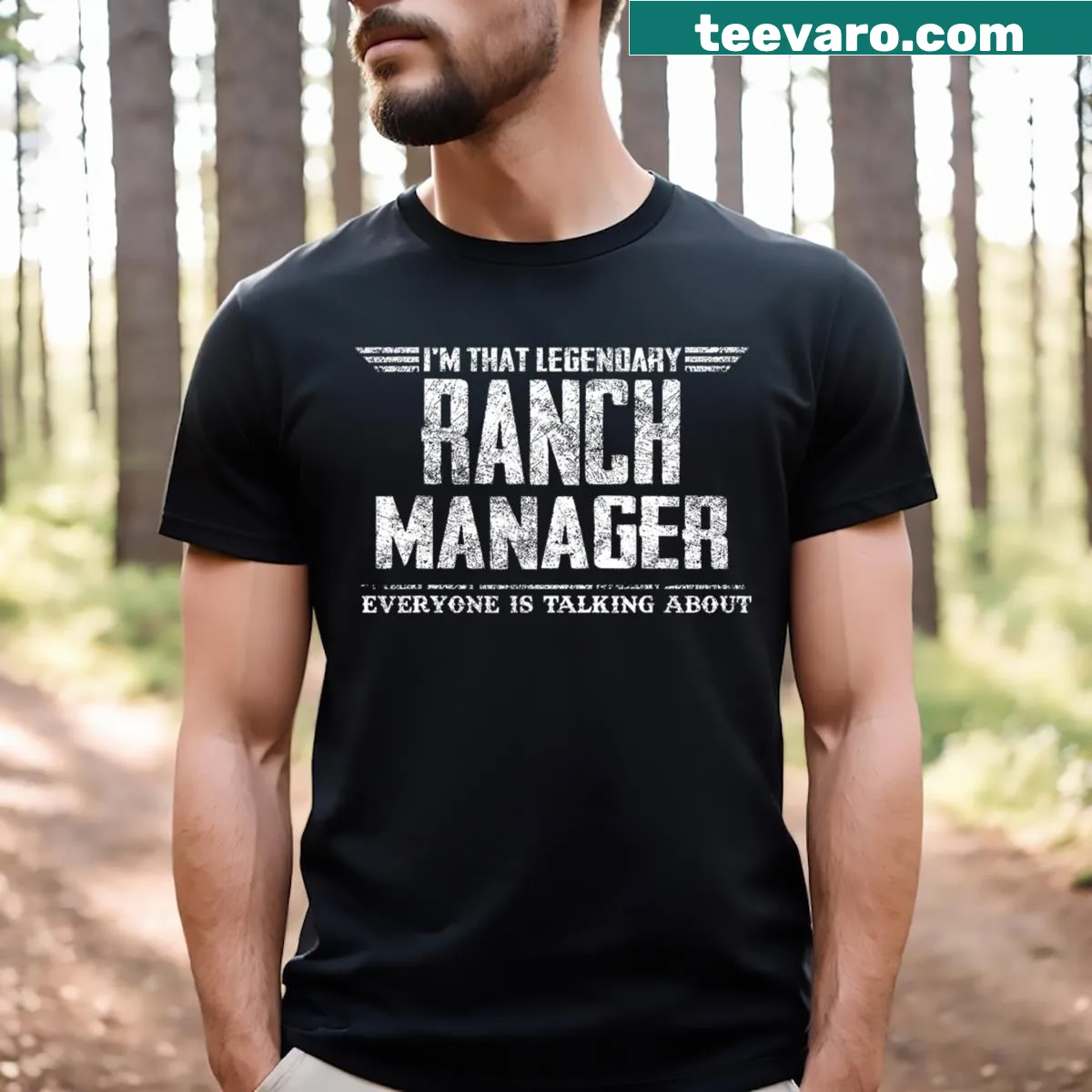 T-shirt for legendary ranch managers with proud text — on a men's t-shirt