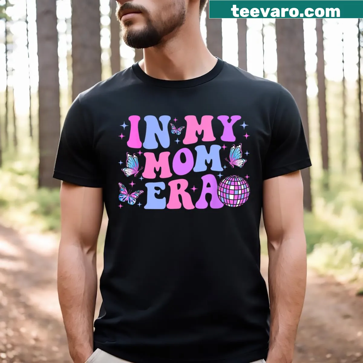 Playful groovy mom T-shirt for Mother's Day celebration — on a men's t-shirt
