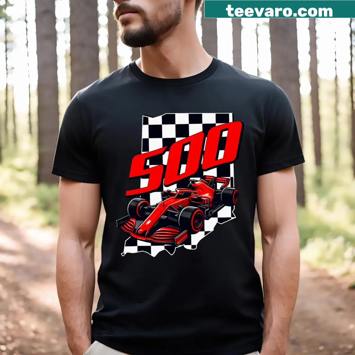 Vintage t-shirt celebrating the Indianapolis 500 race — on a men's t-shirt
