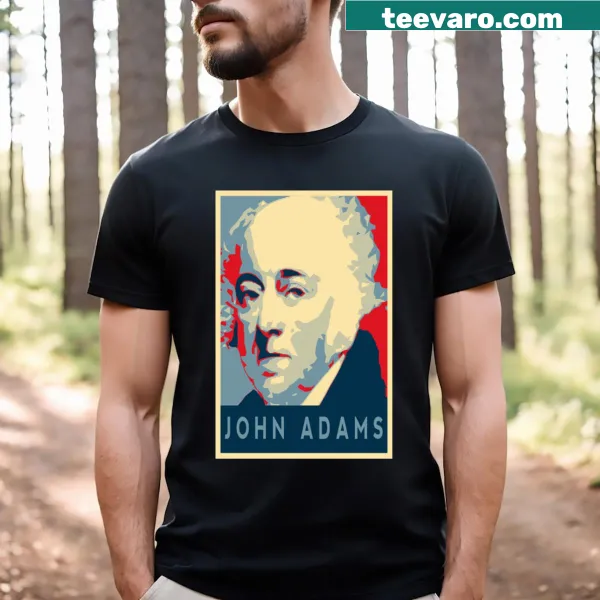 T-shirt featuring 'John Adams' text design