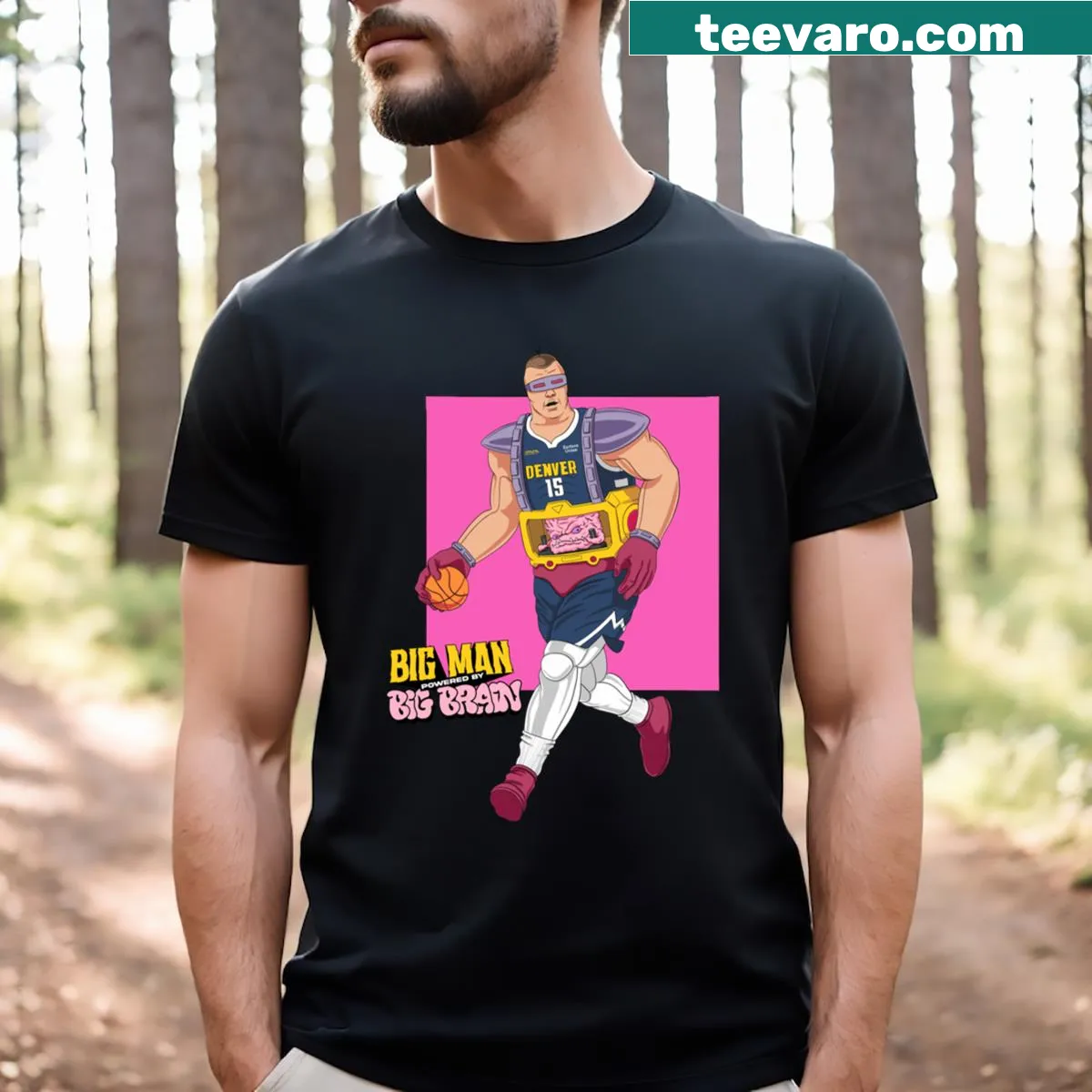 Jokic Krang T-shirt with playful mashup graphic — on a men's t-shirt