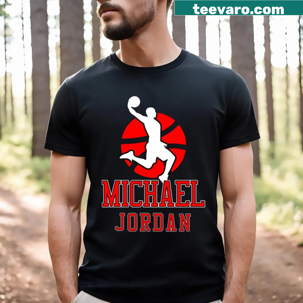 Jumpman logo tribute t-shirt celebrating Michael Jordan — on a men's t-shirt