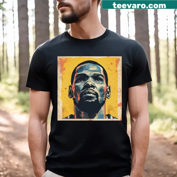 Graphic of Kevin Durant in action on a T-shirt