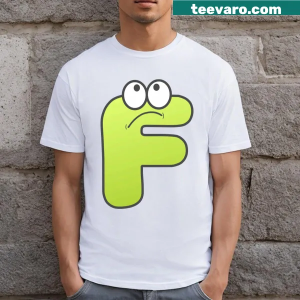 Bold Letter F design on a casual T-shirt