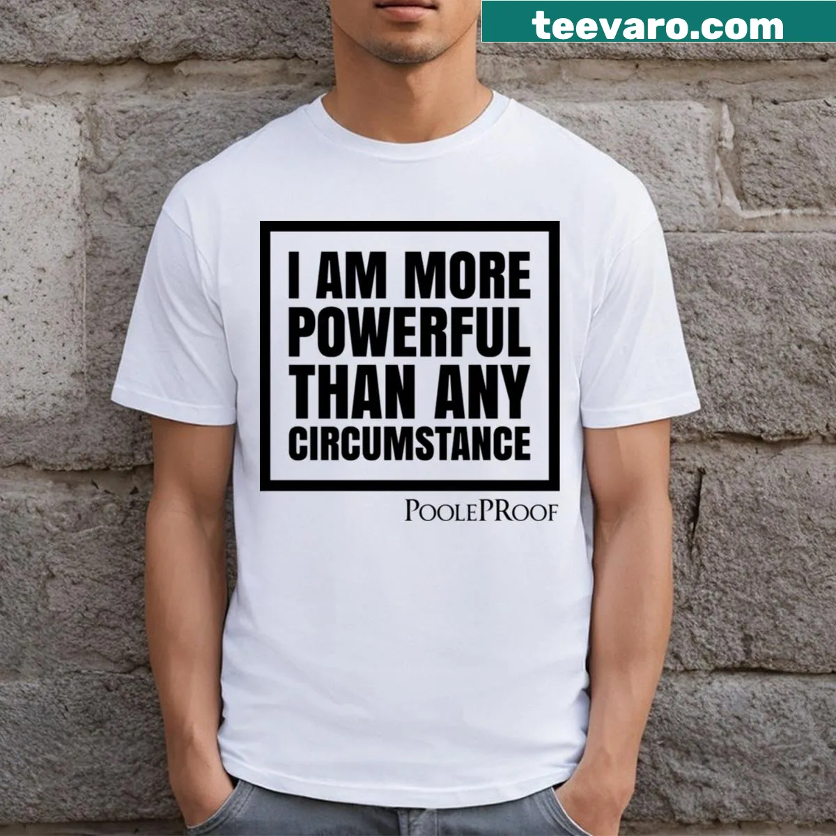 T-shirt with a motivating graphic promoting empowerment — on a men's t-shirt