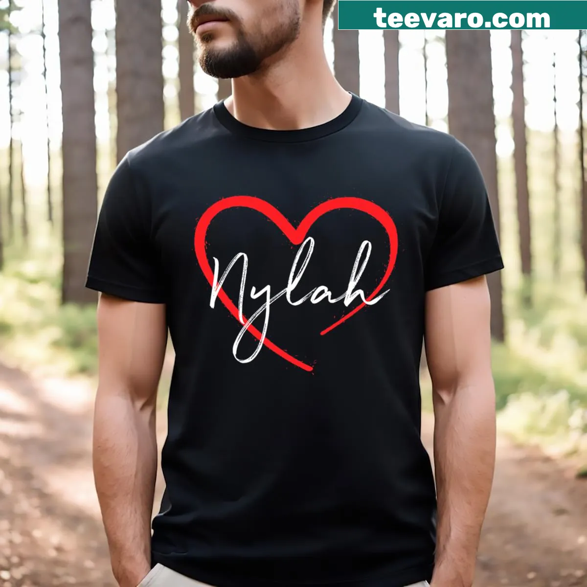 Cute birthday T-shirt with the phrase Nylah I Love Nylah. — on a men's t-shirt
