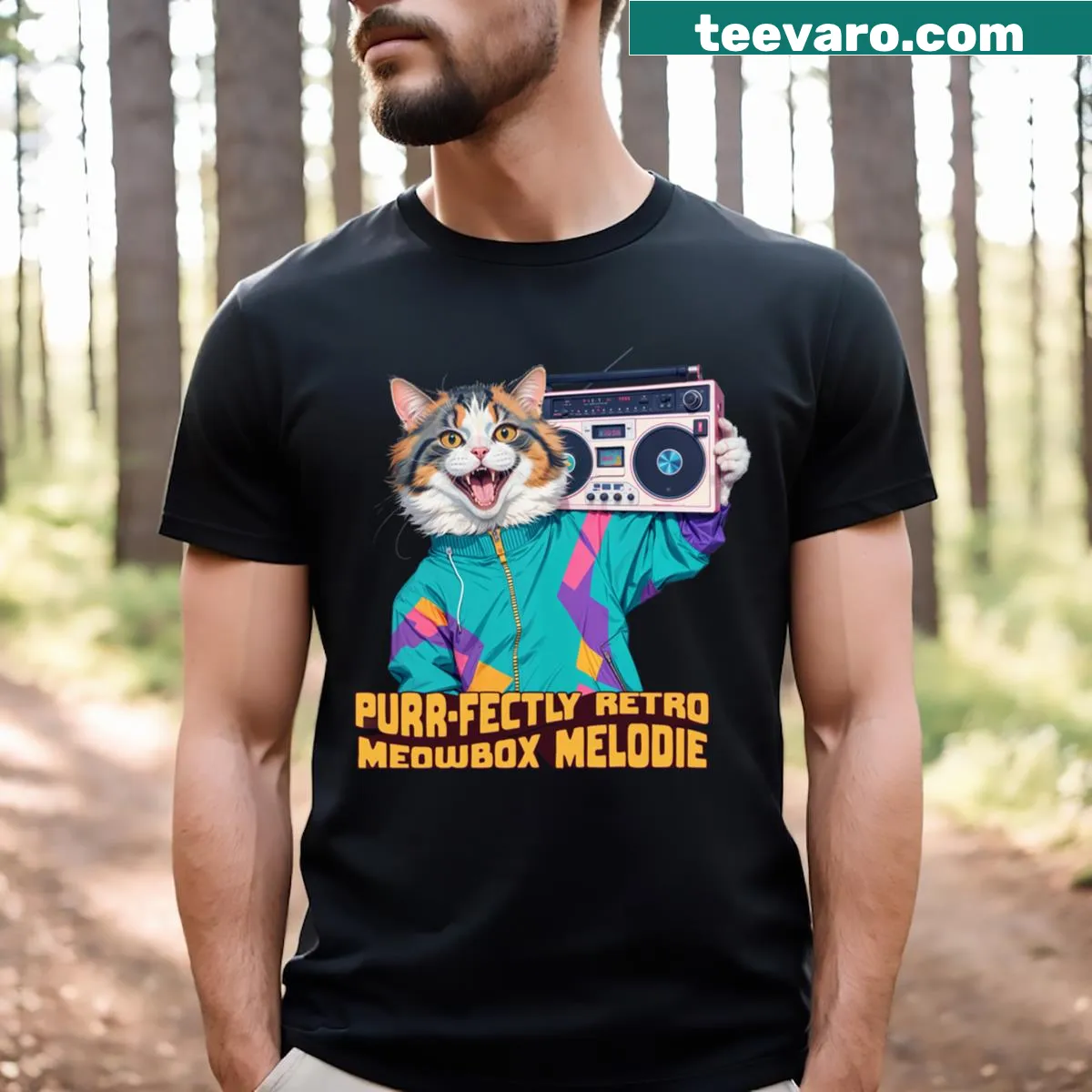 Retro Meowbox Melodie T-shirt for cat lovers — on a men's t-shirt