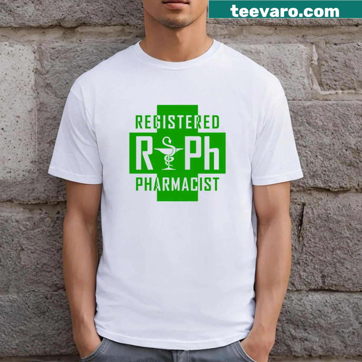 Big logo design for Registered Pharmacist on a t-shirt — on a men's t-shirt