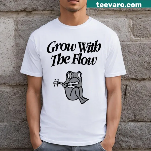Whimsical frog guitarist graphic on cute T-shirt