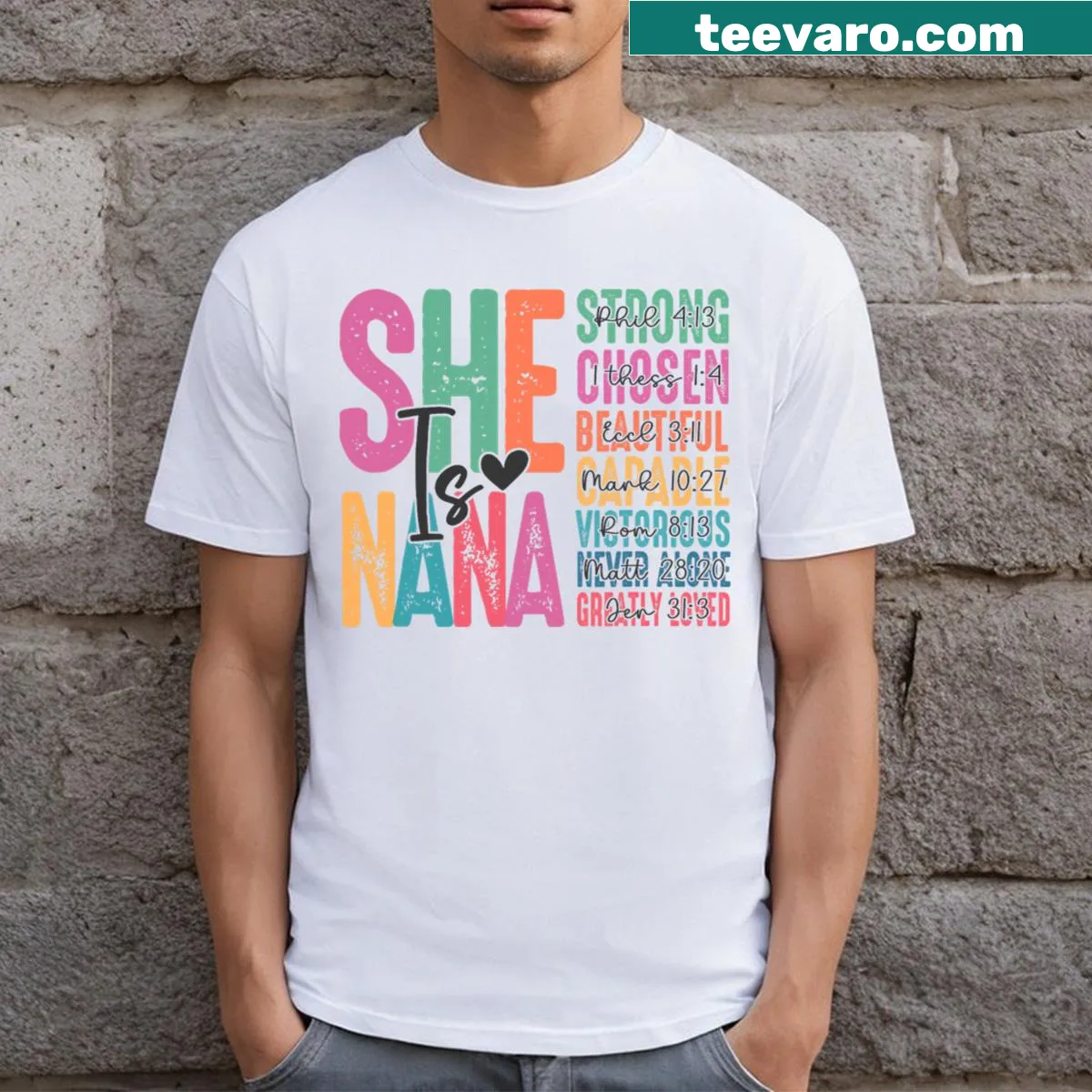 Sentimental t-shirt for Nana featuring Christian theme — on a men's t-shirt