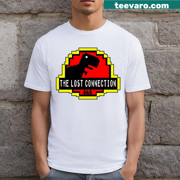 Minimalist T-shirt with abstract typography about lost connection
