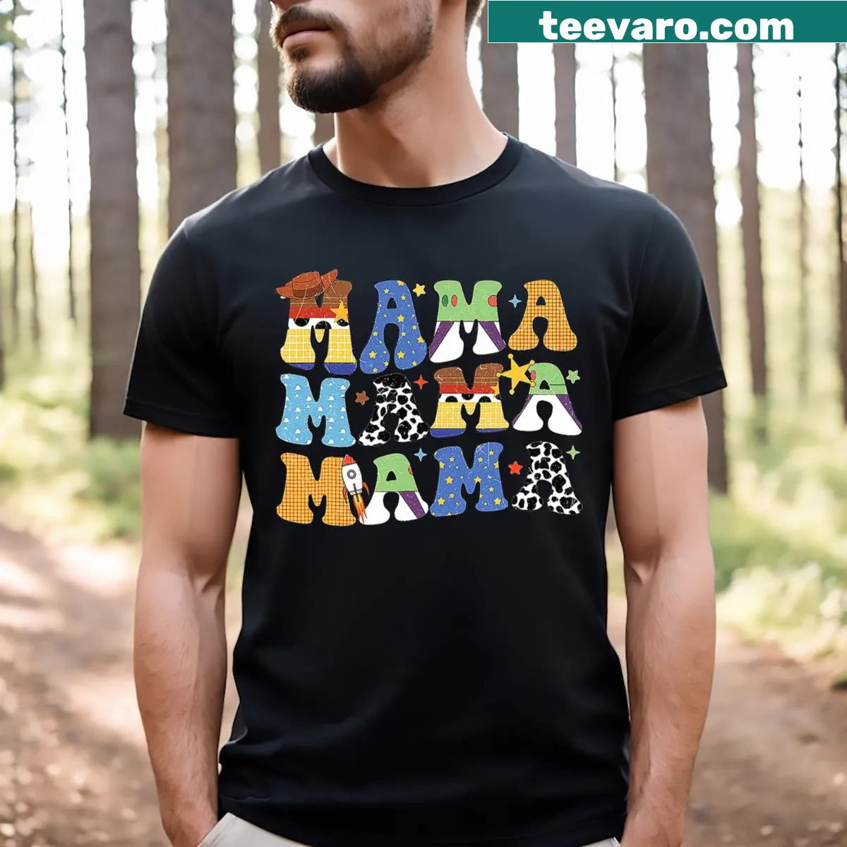 Funny t-shirt celebrating mom life with humorous text — on a men's t-shirt