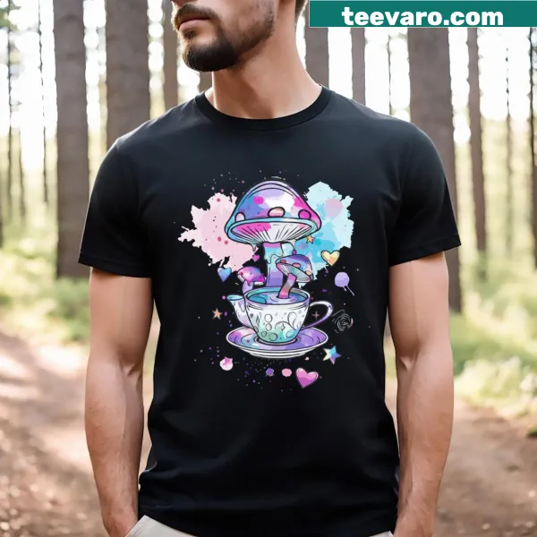 Playful tea-themed illustration on a T-shirt