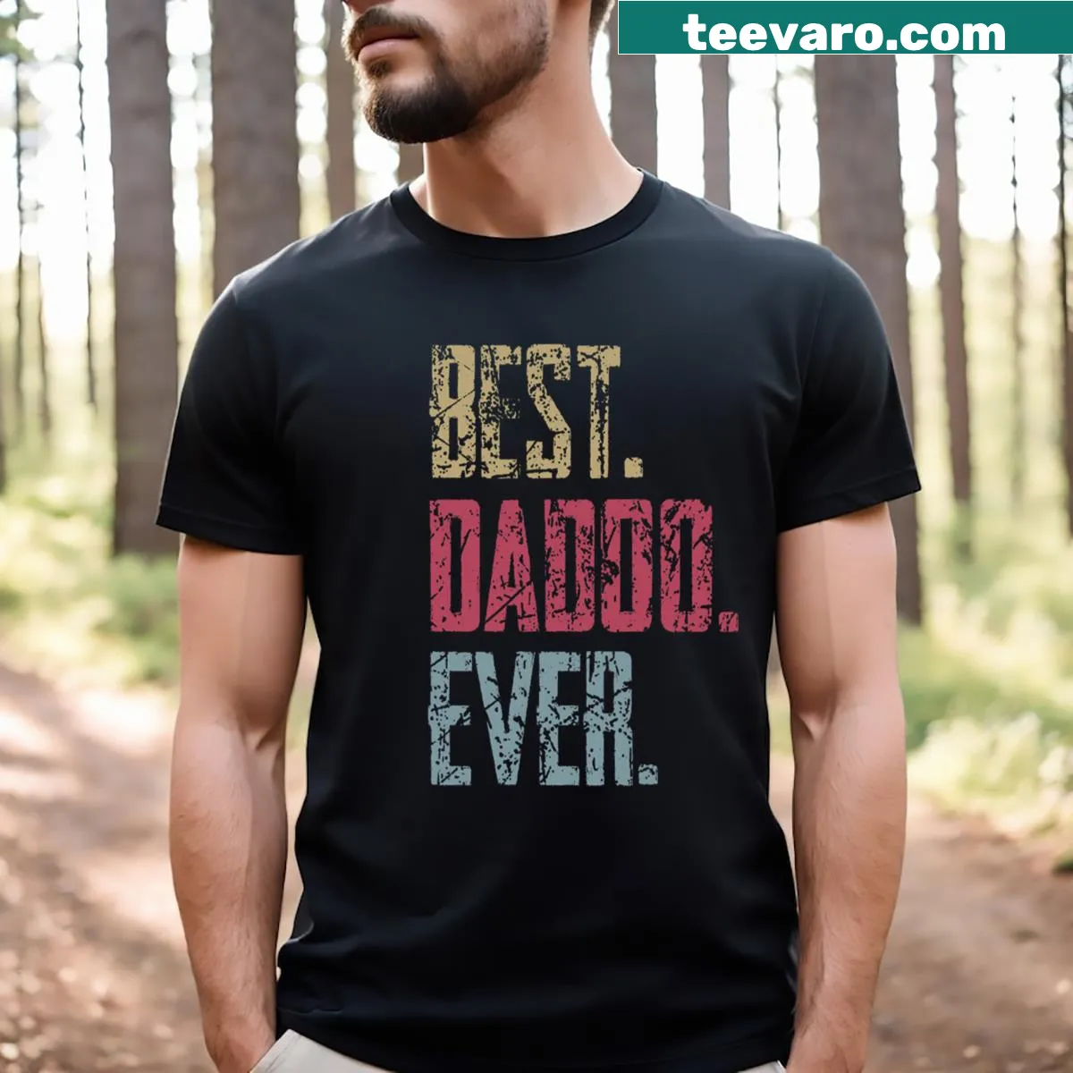 Funny retro T-shirt for dads with the phrase Best Dadoo Ever — on a men's t-shirt