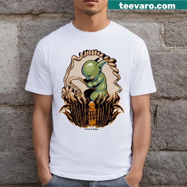Grunge-style T-shirt featuring a goblin graphic