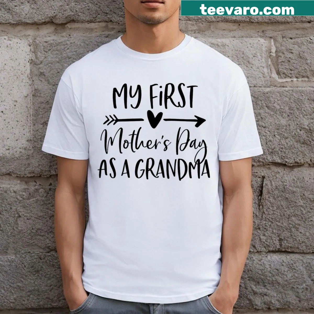 Sentimental T-shirt for new grandmas celebrating their first Mother's Day — on a men's t-shirt