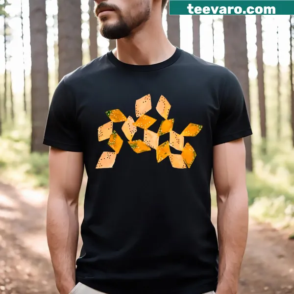 Abstract yellow diamond design on a minimalist t-shirt