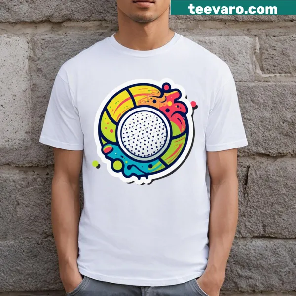Abstract splash graphic representing a tennis ball on a T-shirt