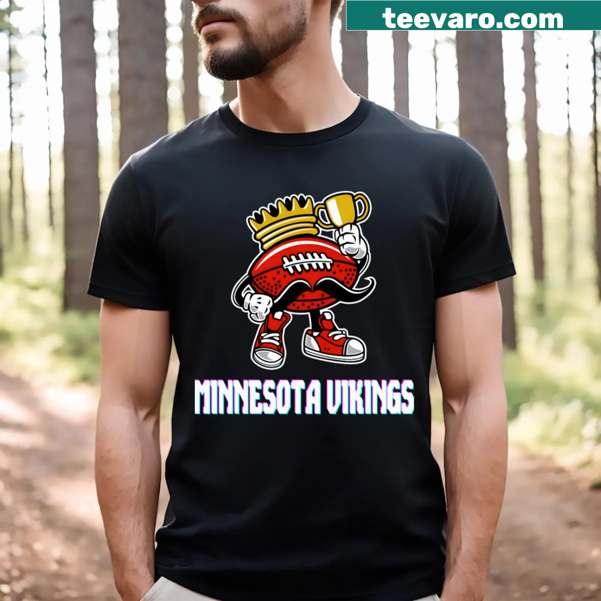 Minnesota Vikings active T-shirt featuring team logo — on a men's t-shirt