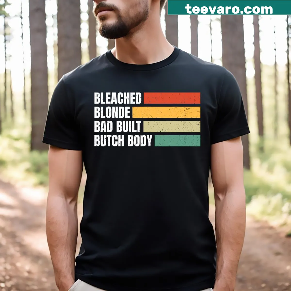Typographic shirt celebrating body positivity with a bold message. — on a men's t-shirt
