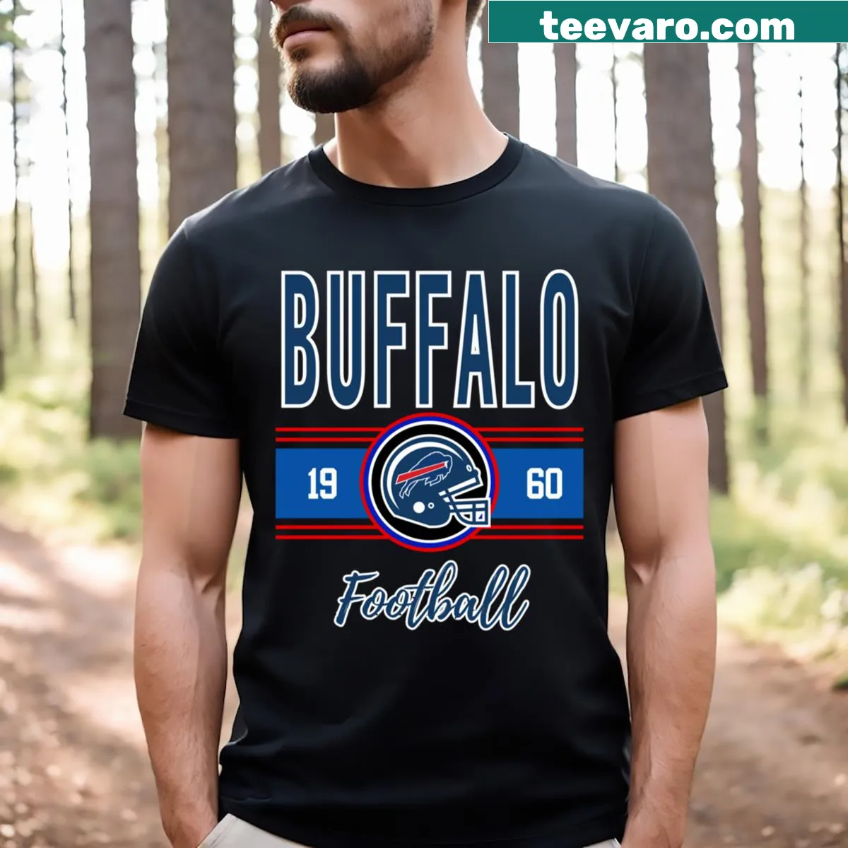 Buffalo Bills t-shirt featuring the team logo for football fans — on a men's t-shirt