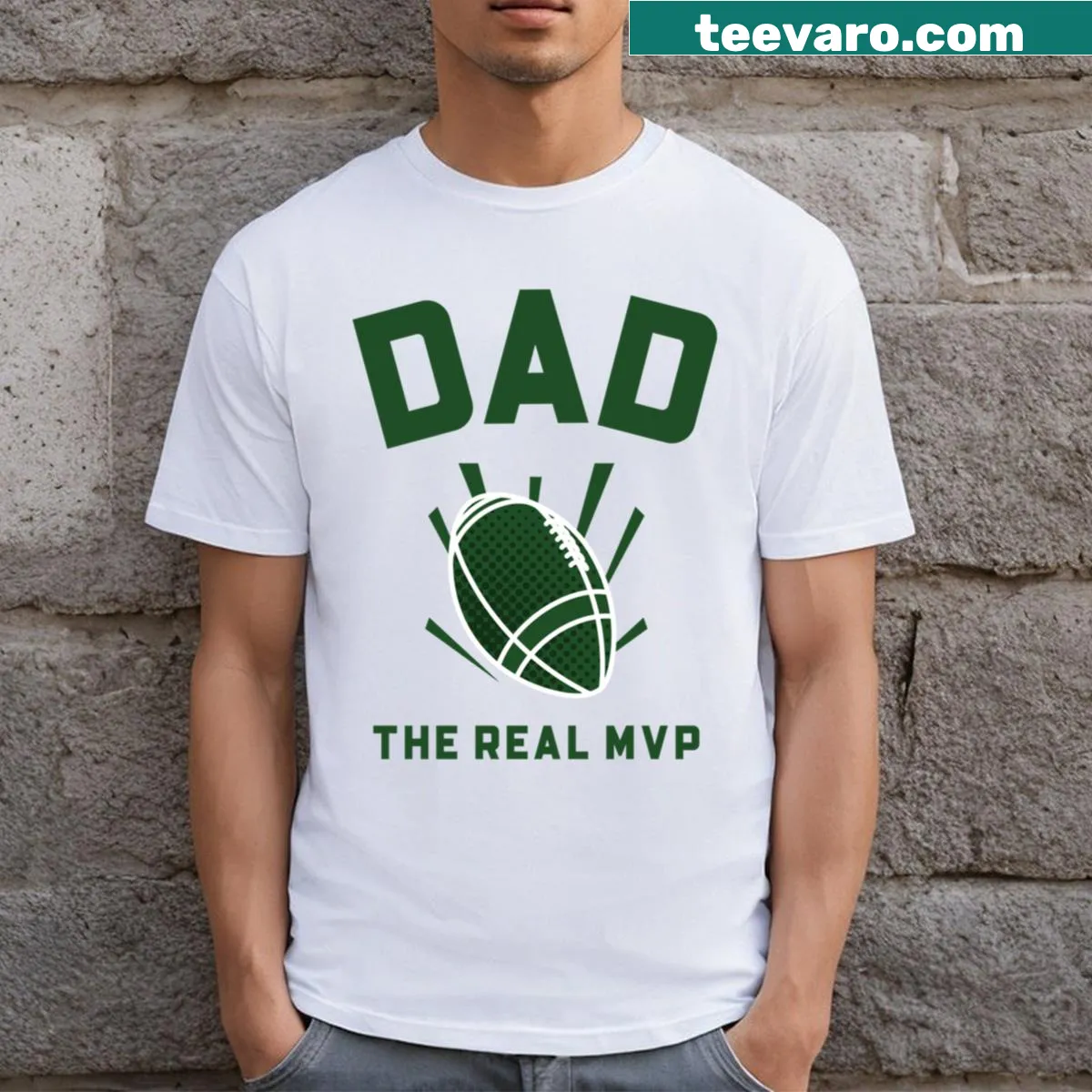 T-shirt with the text 'Dad: The Real MVP' for proud fathers — on a men's t-shirt