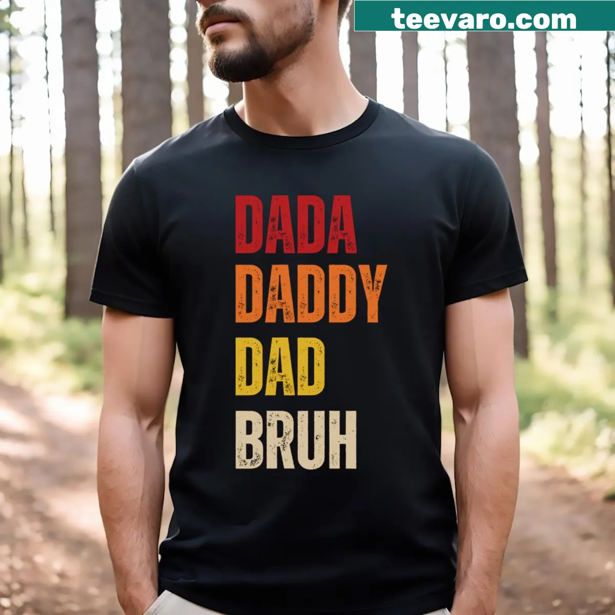 Retro vintage Father's Day shirt with humorous dad phrases — on a men's t-shirt