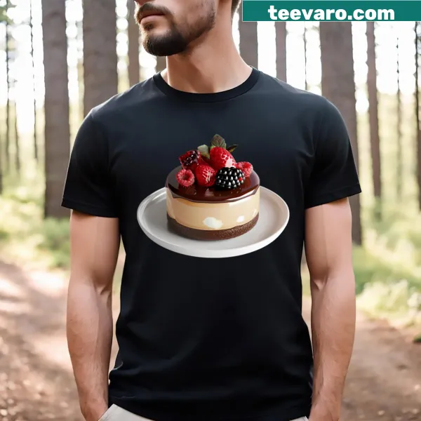 Illustrated T-shirt showcasing French chocolate desserts and treats.