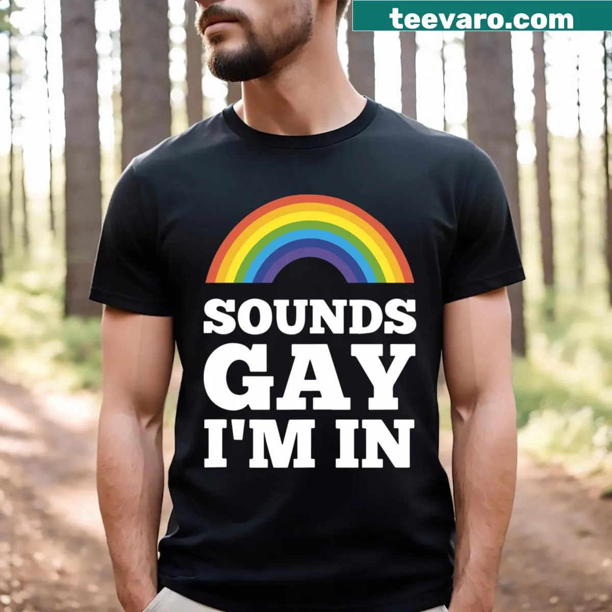 Humorous Pride-themed T-shirt for men — on a men's t-shirt