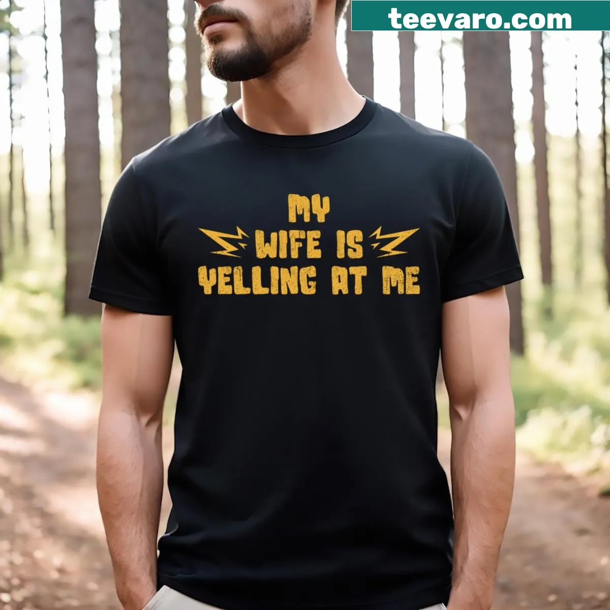 Funny T-shirt with retro husband quote about marriage — on a men's t-shirt