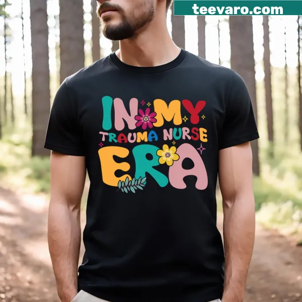Funny retro Nurse T-shirt with 'Groovy In My Nurse Era' text