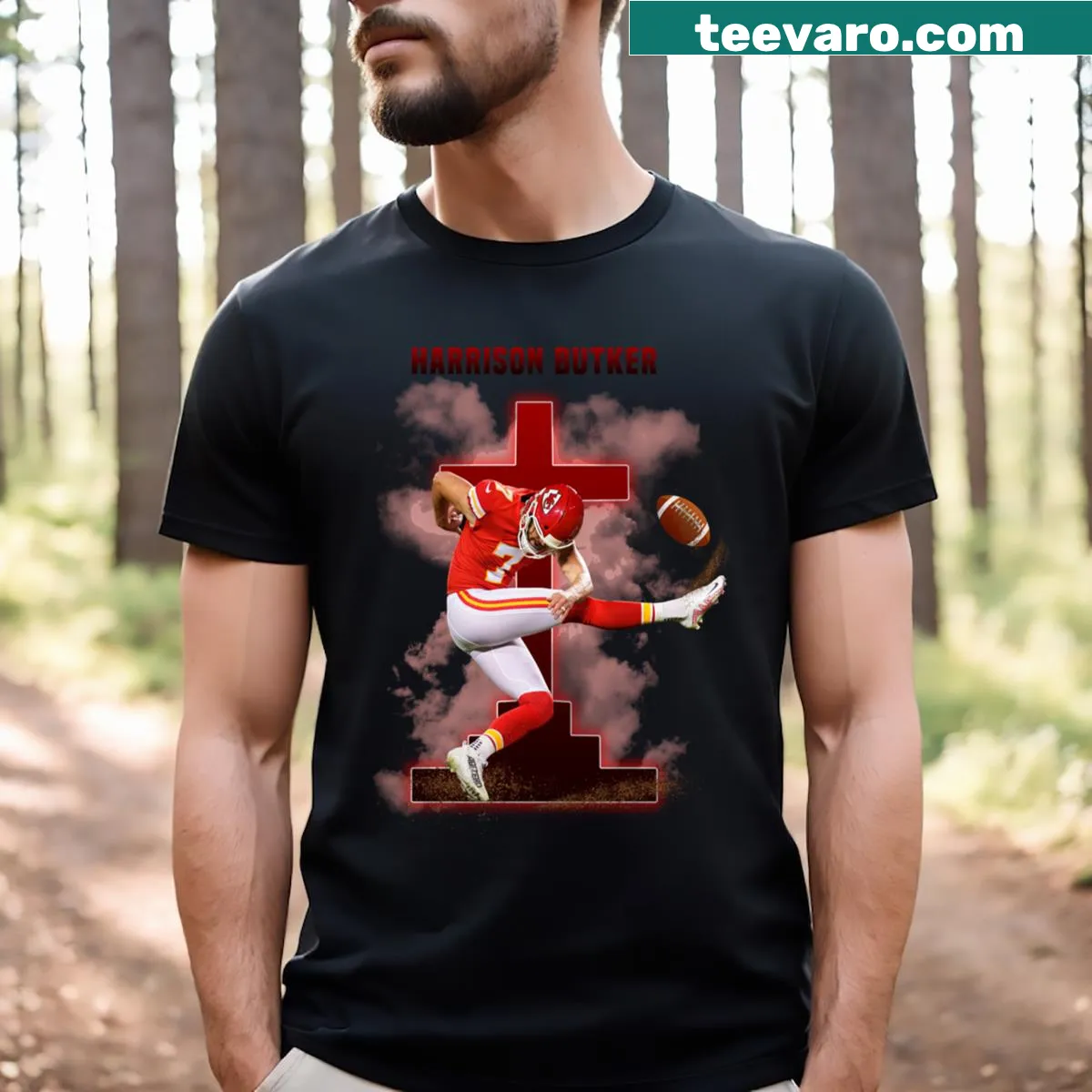 Vintage retro t-shirt honoring Harrison Butker — on a men's t-shirt