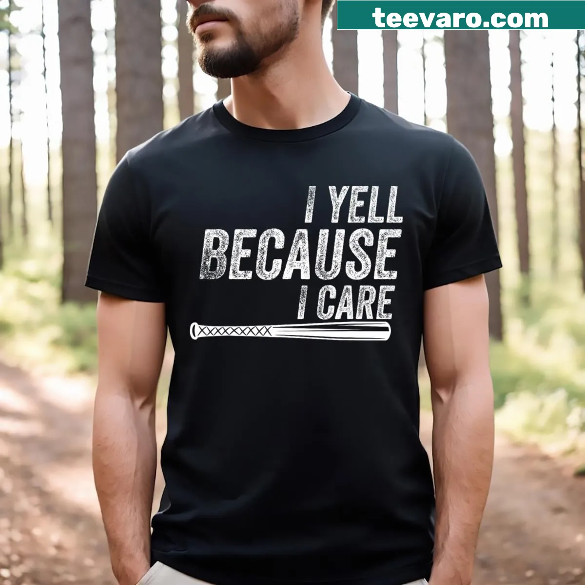 Funny baseball softball parent t-shirt — on a men's t-shirt