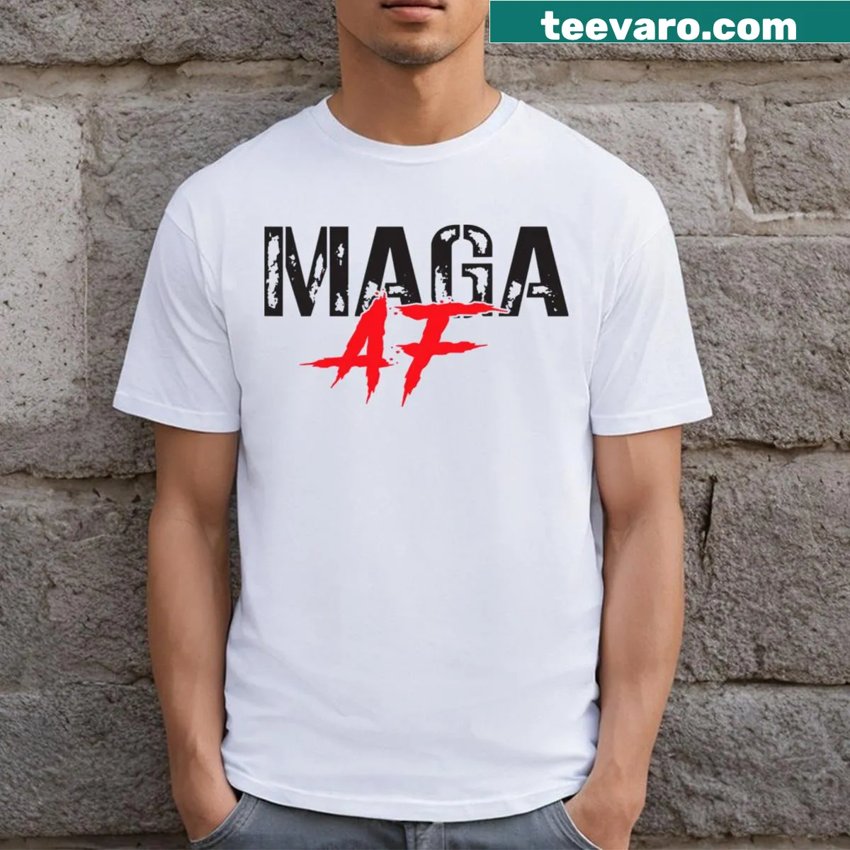 Bold T-shirt with political message for 2024 Trump supporters — on a men's t-shirt