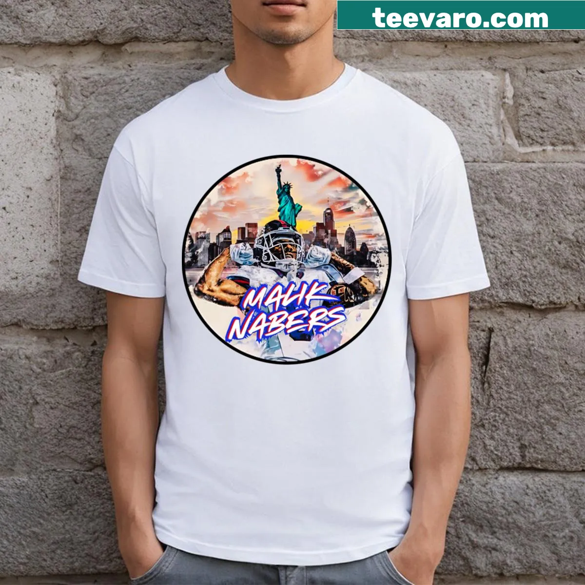 Malik Nabers New York Giants T-shirt design — on a men's t-shirt
