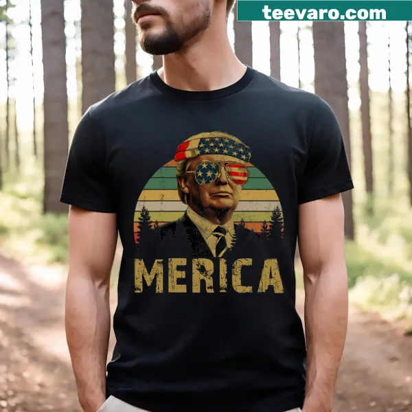 Vintage style Happy 4th Of July shirt with American flag