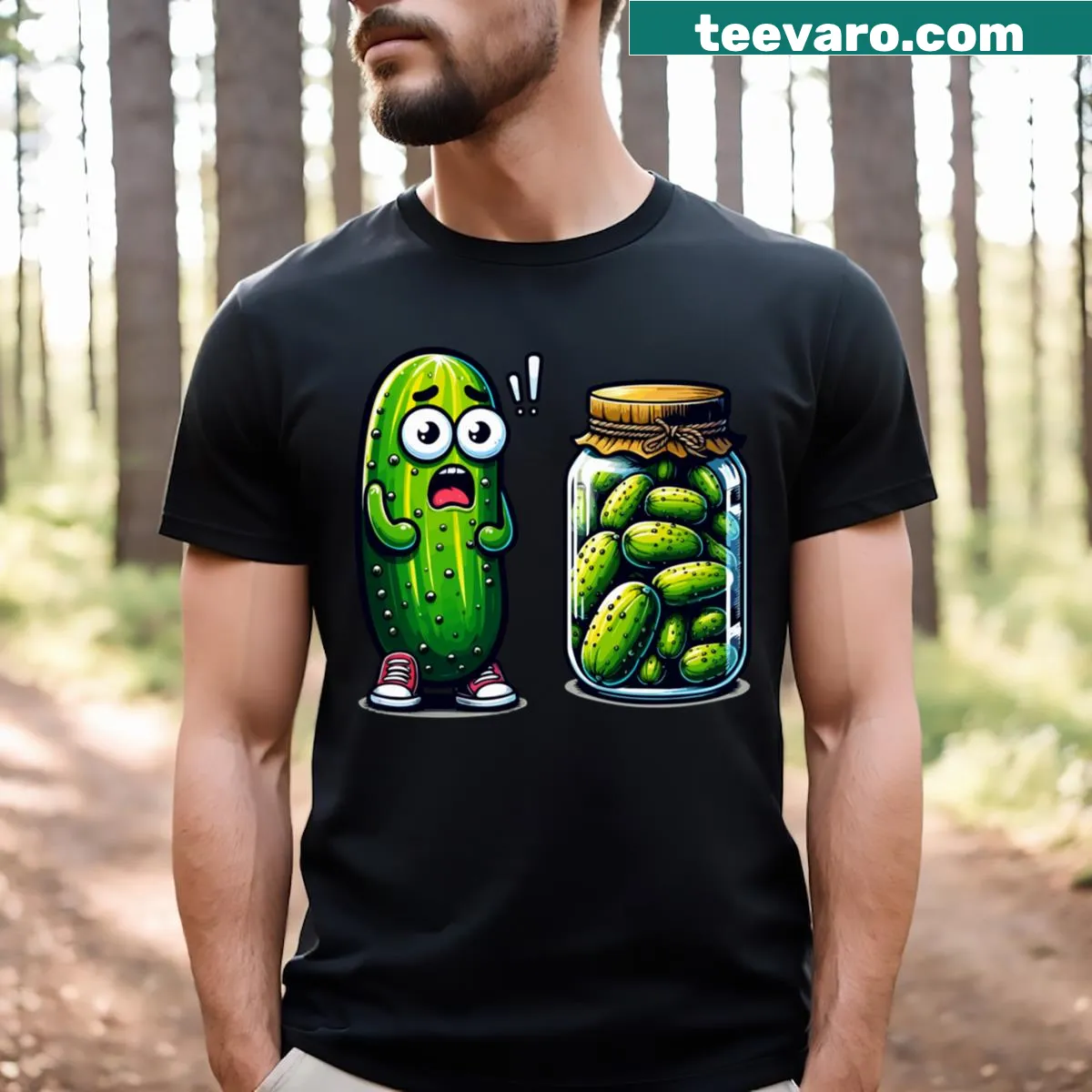 Funny T-shirt for pickle lovers with humorous design — on a men's t-shirt